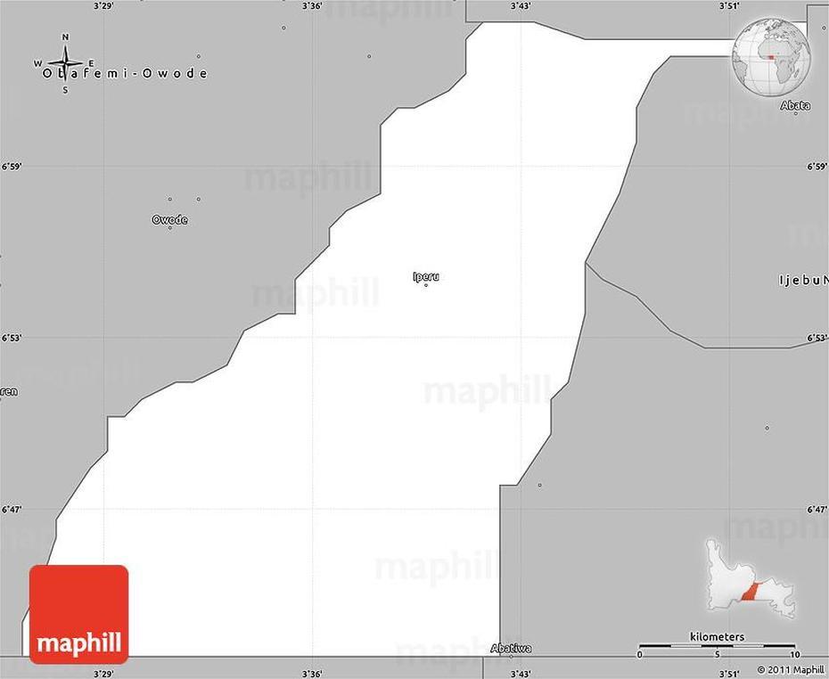 Gray Simple Map Of Shagamu, Shagamu, Nigeria, Bayelsa State Nigeria, Of Nigeria Showing Ogun State