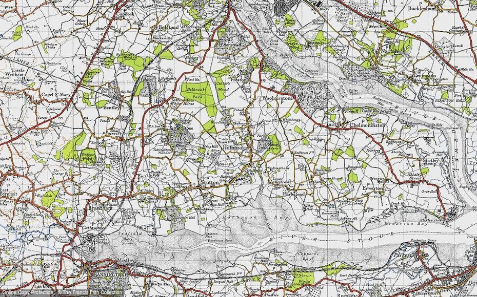 Historic Ordnance Survey Map Of Holbrook, 1946, Holbrook, United States, Holbrook Long Island, Holbrook Ny