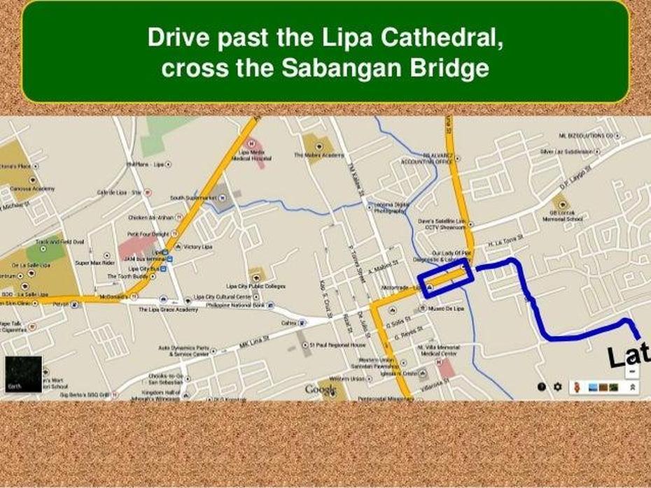 Latag Study Camp Lipa City Detailed Map For Driving, Lipa City, Philippines, Paranaque City, Cainta