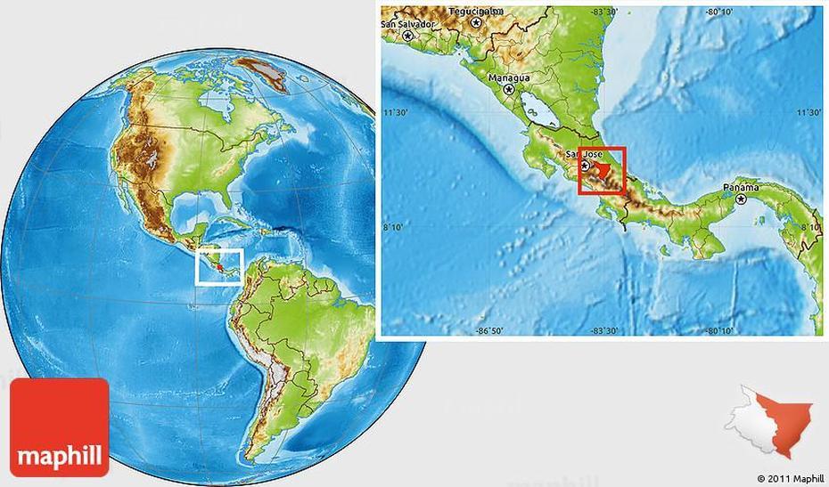 Physical Location Map Of Turrialba, Turrialba, Costa Rica, Cartago Costa Rica, Pacuare River Costa Rica