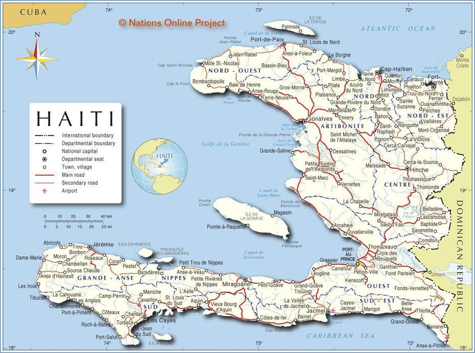 Political Map Of Haiti – Nations Online Project, L’Asile, Haiti, Musique  Haitienne, Grande Riviere Du Nord Haiti