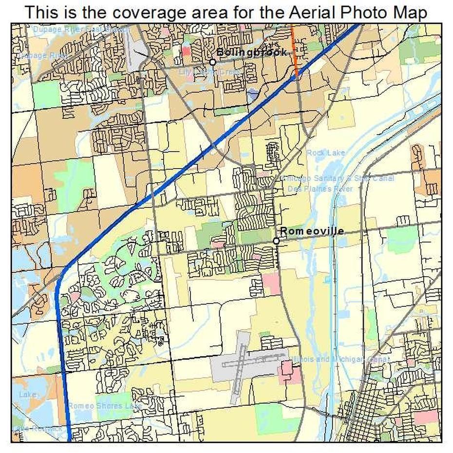 Aerial Photography Map Of Romeoville, Il Illinois, Romeoville, United States, United States World, Basic United States