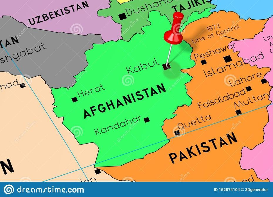 Afghanistan, Kabul – Capital City, Pinned On Political Map Stock …, Kabul, Afghanistan, Kabul Green Zone, Afghanistan Country