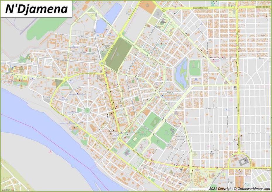 B”Ndjamena Map | Chad | Detailed Maps Of Ndjamena”, N’Djamena, Chad, Lake Chad Africa, Physical  Of Chad