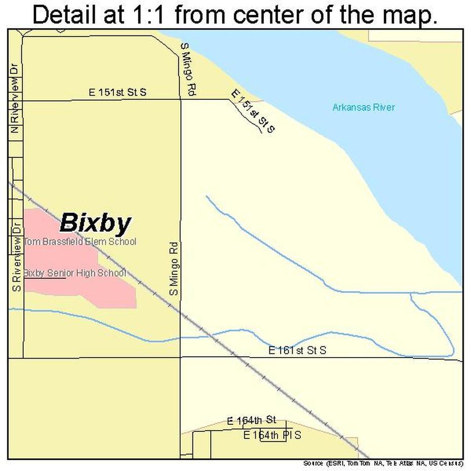 Bixby Oklahoma Street Map 4006400, Bixby, United States, Bixby Creek Bridge, Bixby School District