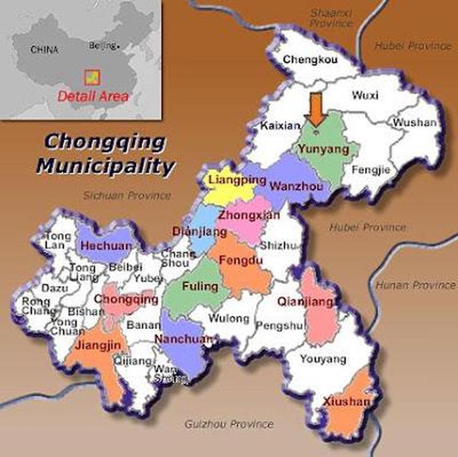 Of China Provinces, China  Colored, Chongqing, Chengxiang, China