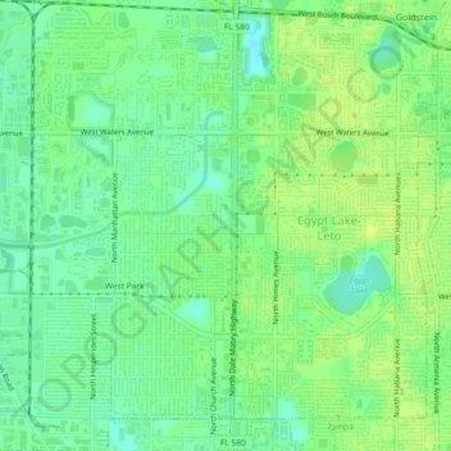 Egypt Lake Mo, Leto Beach Florida, Elevation, Egypt Lake-Leto, United States