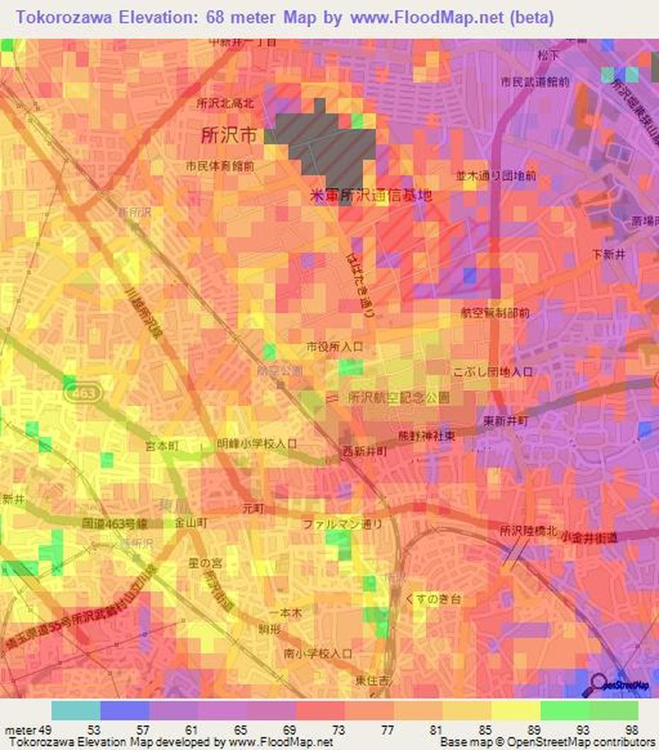 Elevation Of Tokorozawa,Japan Elevation Map, Topography, Contour, Tokorozawa, Japan, Seibu  Dome, Saitama Japan Location