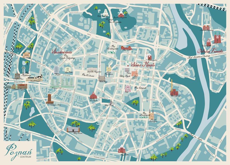 My Illustration – Graphic Map Of Poznan, Poland, Poznań, Poland, Krakow, Wroclaw Poland