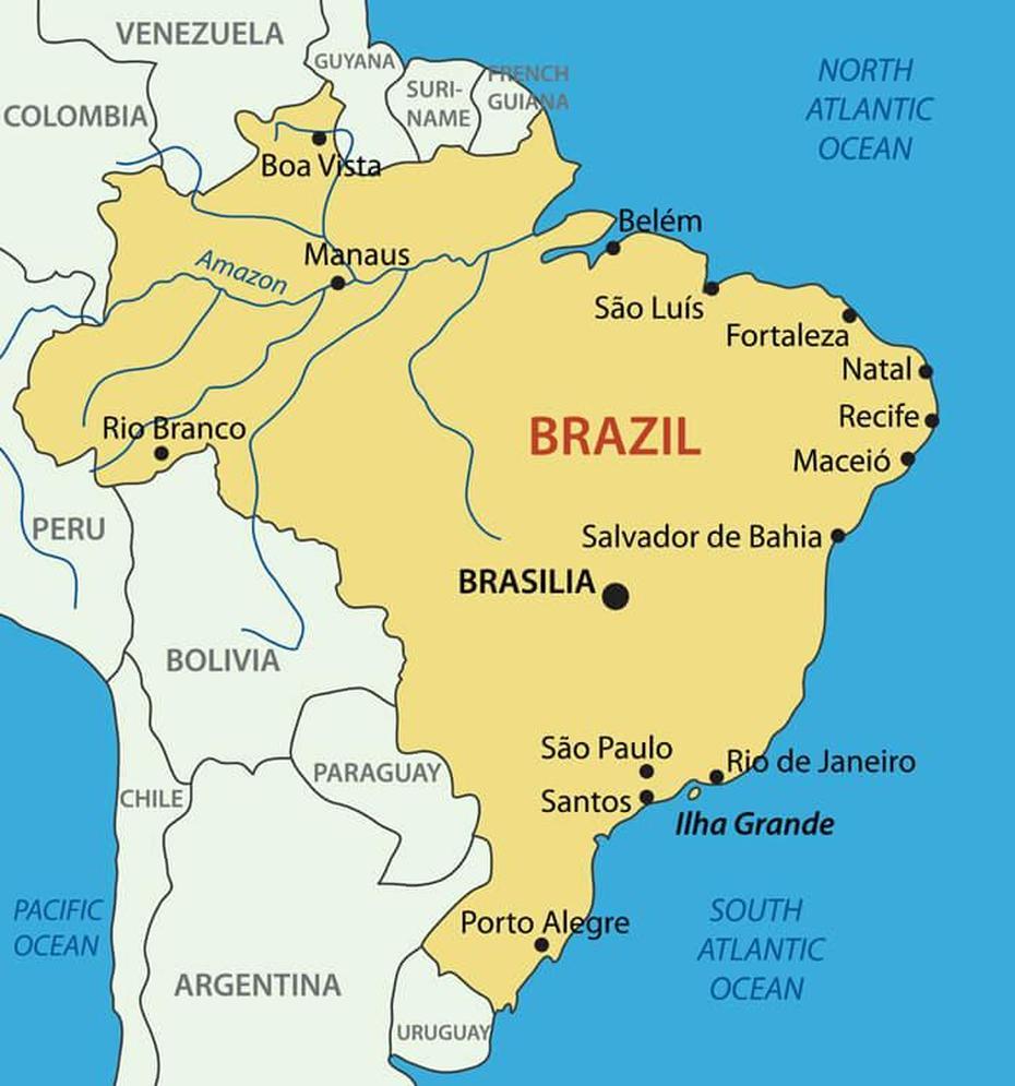 Map Brazil, Cansanção, Brazil, Brazil On World, Brazil  Cartoon