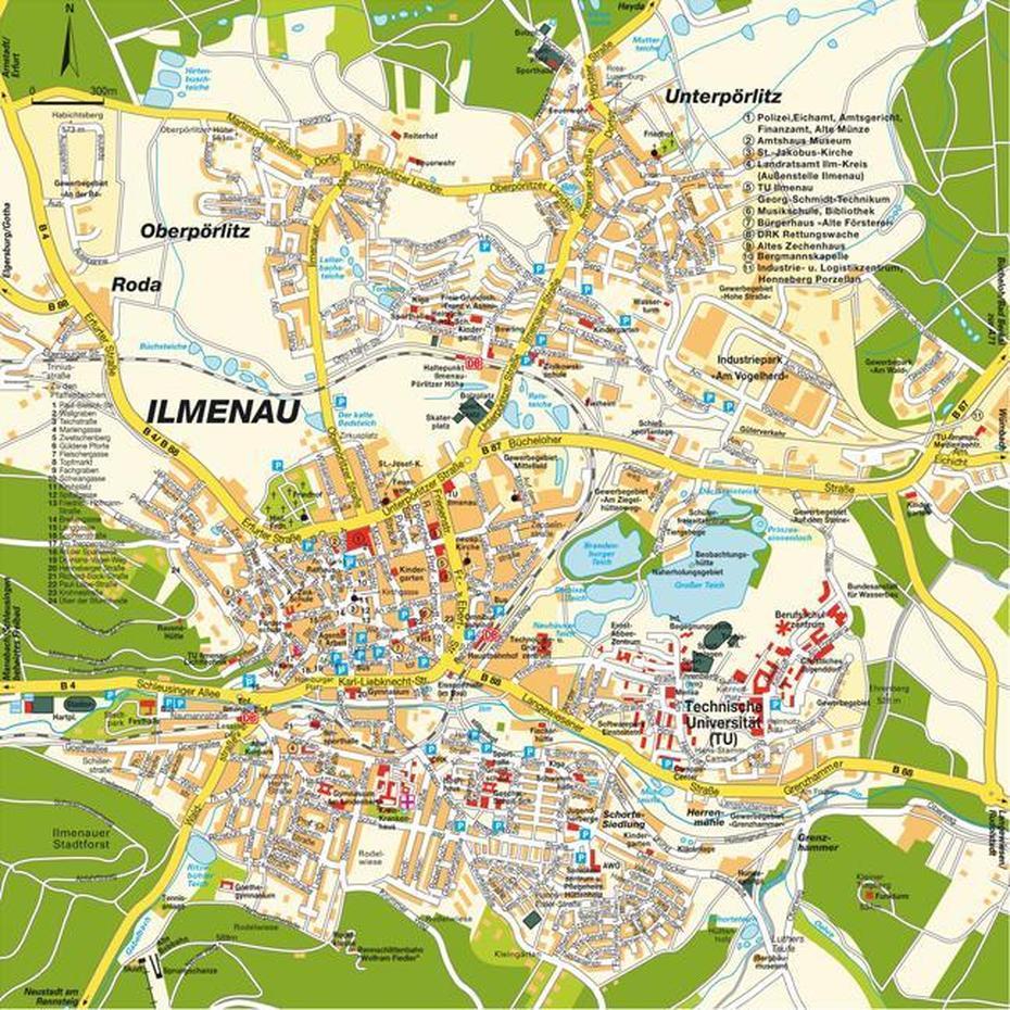 Map Ilmenau, Thuringia, Germany. Maps And Directions At Hot-Map., Ilmenau, Germany, Lüneburg Germany, Technische Universität Ilmenau