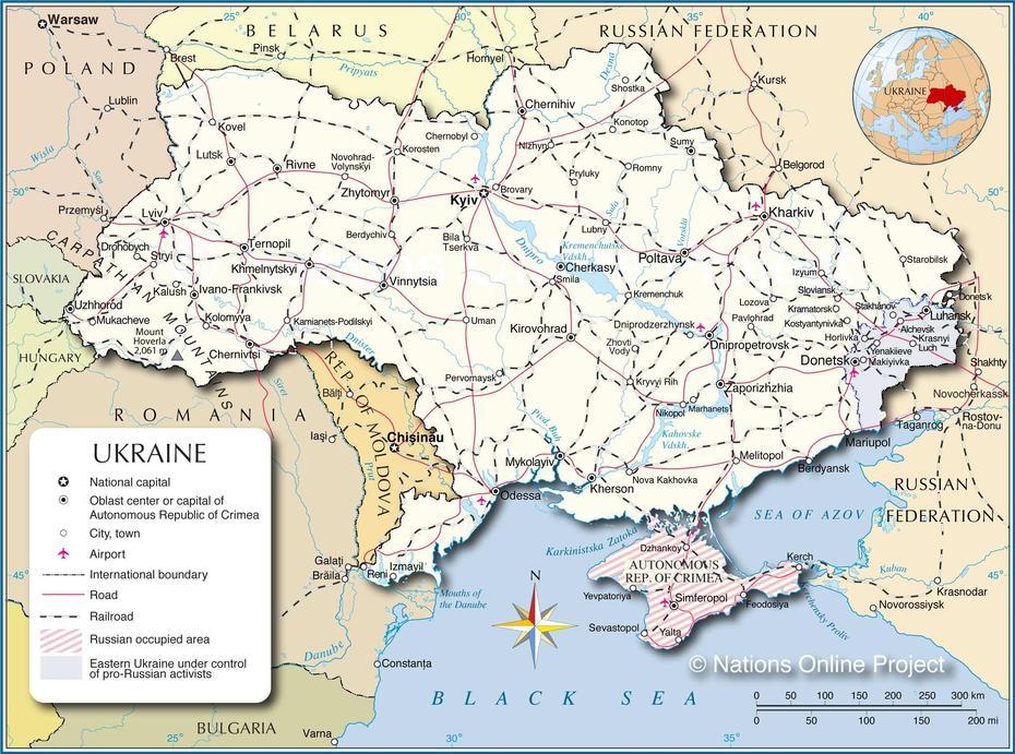 Political Map Of Ukraine – Nations Online Project, Holubivske, Ukraine, Ukraine  In English, Ukraine Oblasts