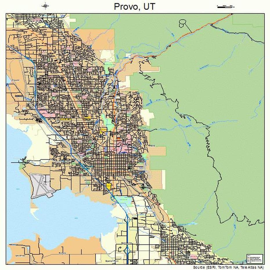 Provo Utah Street Map 4962470, Provo, United States, Salt Lake City Utah, Middle Provo River