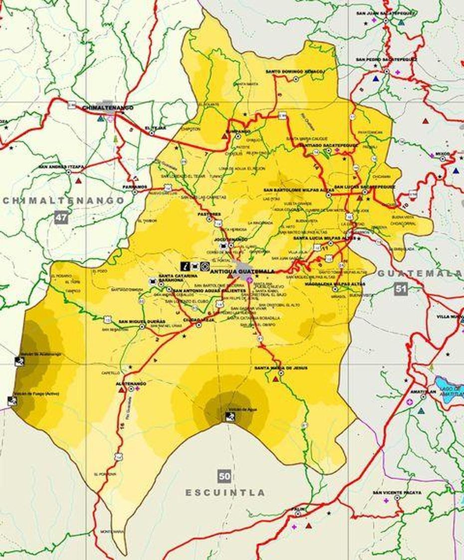 Sacatepequez Map | Gifex, San Lucas Sacatepéquez, Guatemala, San Marcos Guatemala, Mataquescuintla Guatemala