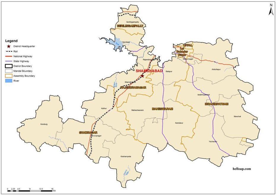 Shamshabad District Map, New Mandals And Revenue Divisions  2016 …, Shamsābād, India, Novotel  Hyderabad, Hyd  Airport