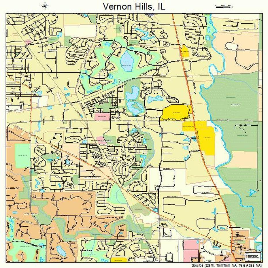 Vernon Hills Illinois Street Map 1777694, Vernon Hills, United States, Vernon Ct, Vernon Florida