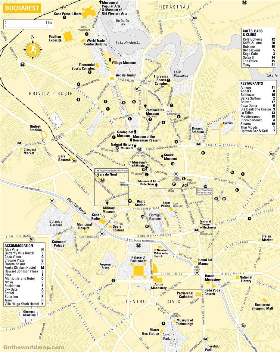 Bucharest Sightseeing Map, Bucharest, Romania, Oradea Romania, Romania Pa