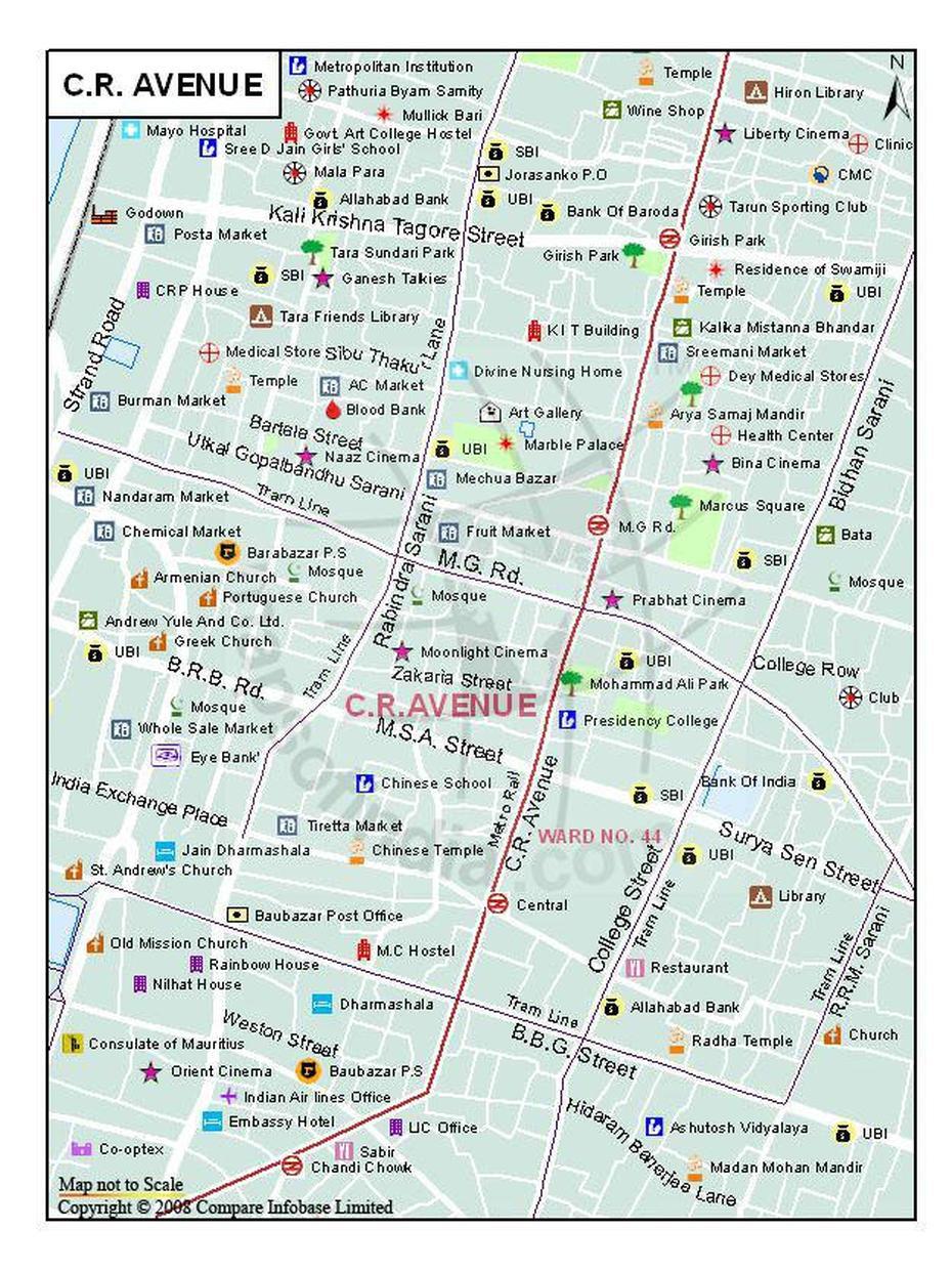 Chittaranjan Avenue Map, Kolkata – Maps Of India, Chittaranjan, India, West Bengal  Kolkata, Chittaranjan Park Kali Mandir