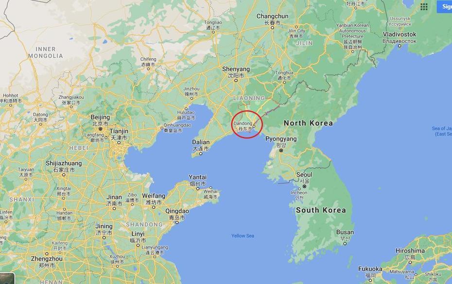 Jilin Province China, Liaoyang China, North Korea, Dandong, China