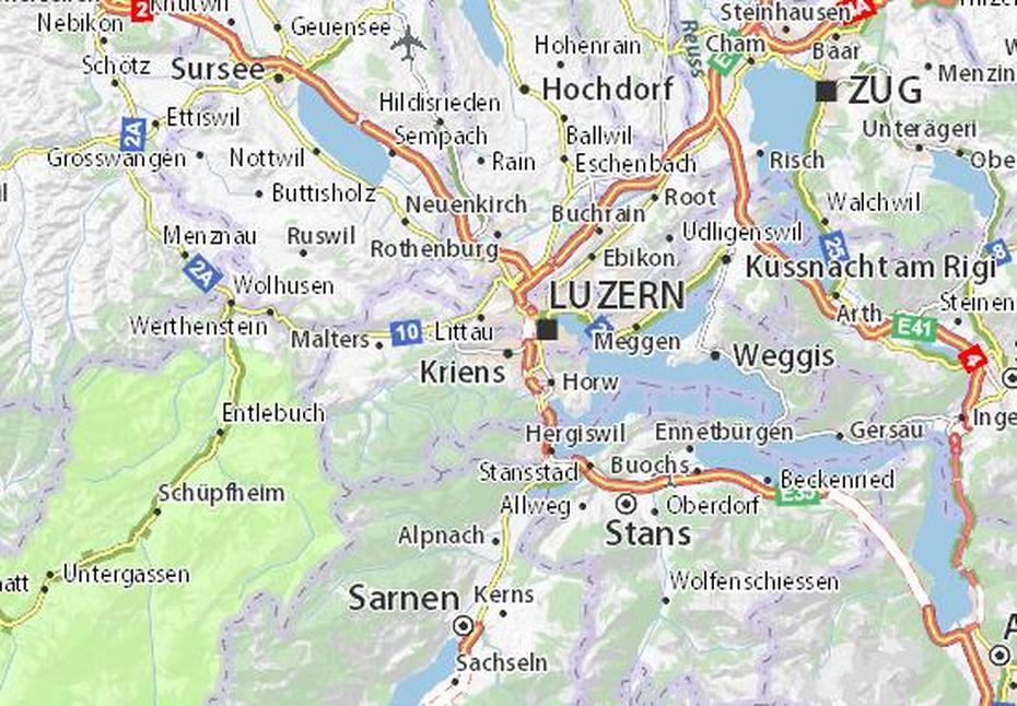 Kriens Map: Detailed Maps For The City Of Kriens – Viamichelin, Kriens, Switzerland, Fribourg, St.Gallen  Airport