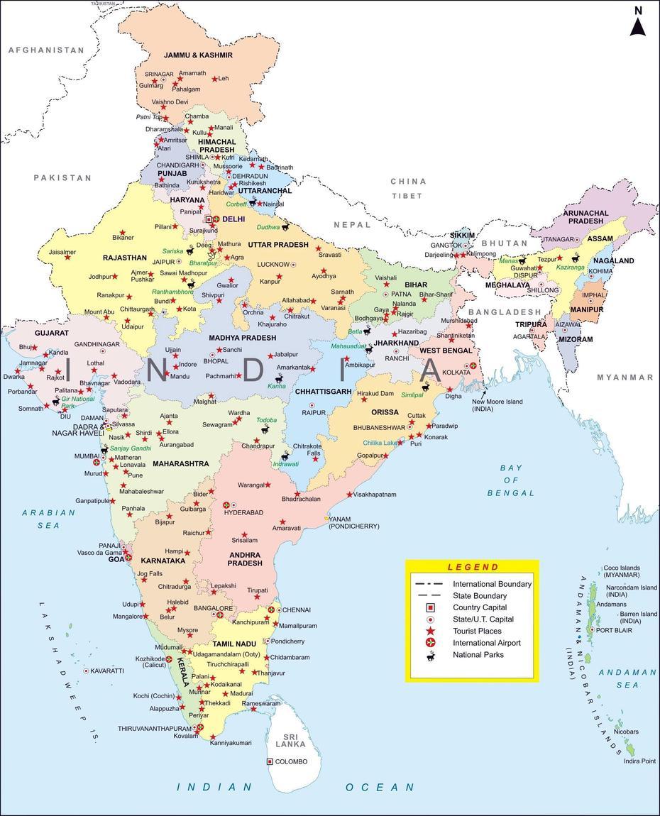 Large Detailed Administrative Map Of India With Major Cities | India …, Majhaul, India, Easy India, India  Simple