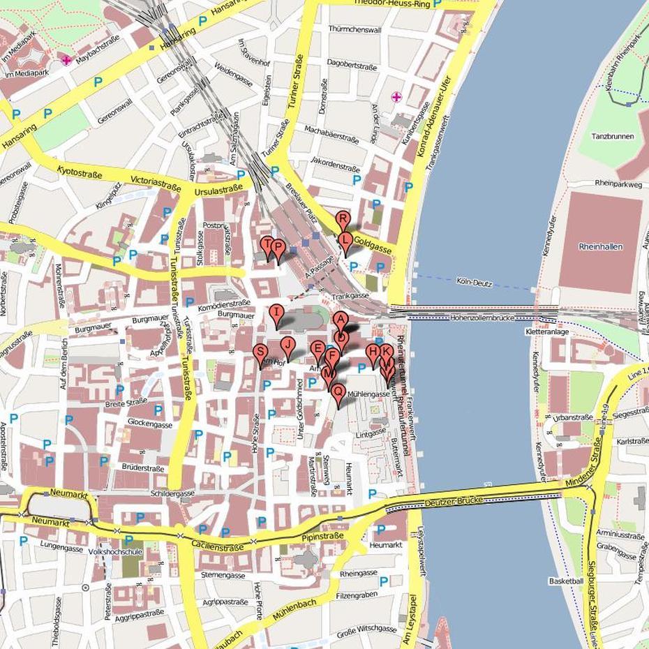 Map Of Cologne – Travelsfinders, Cologne, Germany, Cologne Tourism, Of Cologne