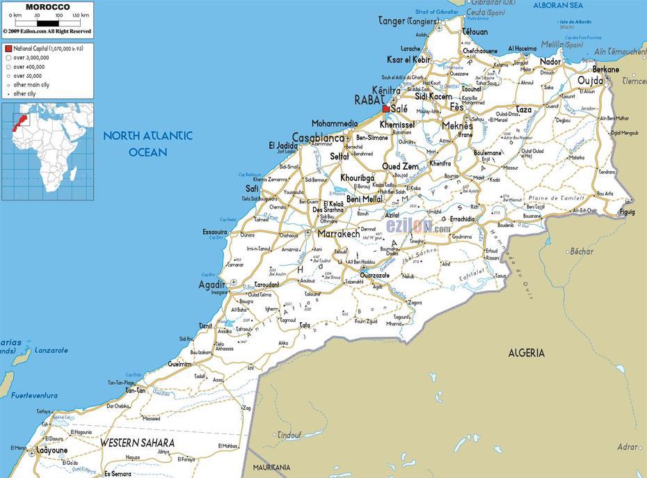 Map Of Morocco With Cities – State Coastal Towns Map, Arbaoua, Morocco, Tourist  Of Morocco, Agadir Morocco