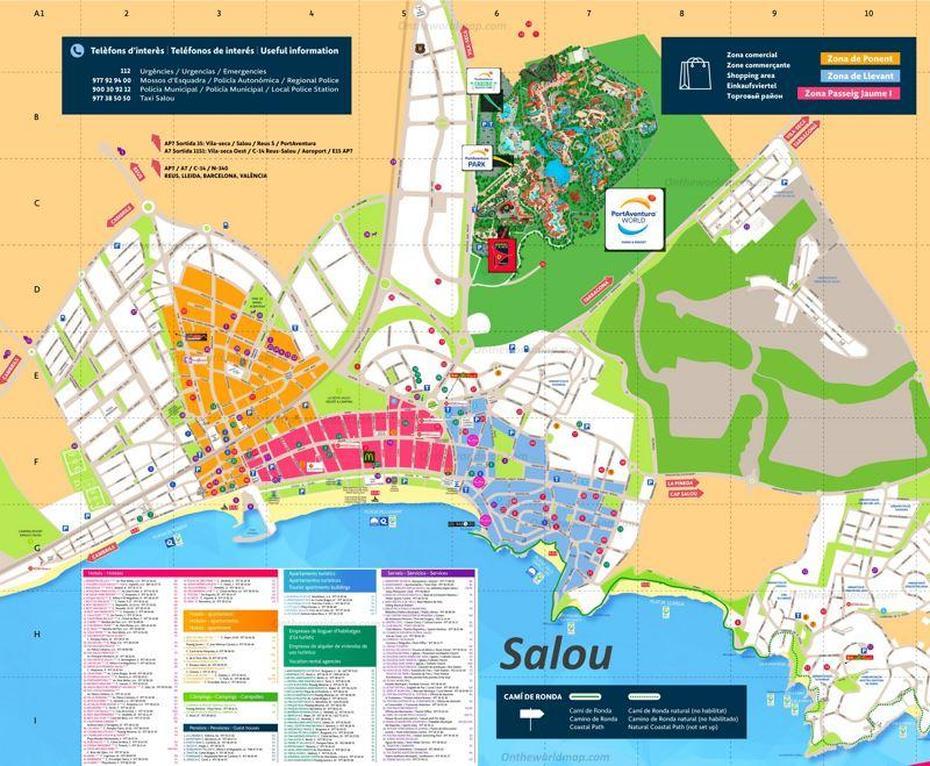 Mapa Turistico De Salou, Salou, Spain, Salou Spain Beaches, Salou Spain Beach