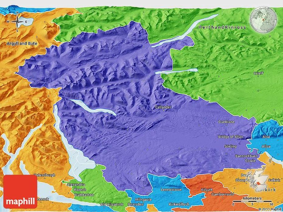 Political 3D Map Of Stirling, Stirling, United Kingdom, S.M. Stirling, Of Stirling City Centre