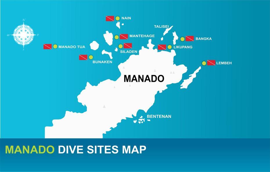 Sulawesi Island, Peta Kota Manado, Manado Indonesia, Manado, Indonesia