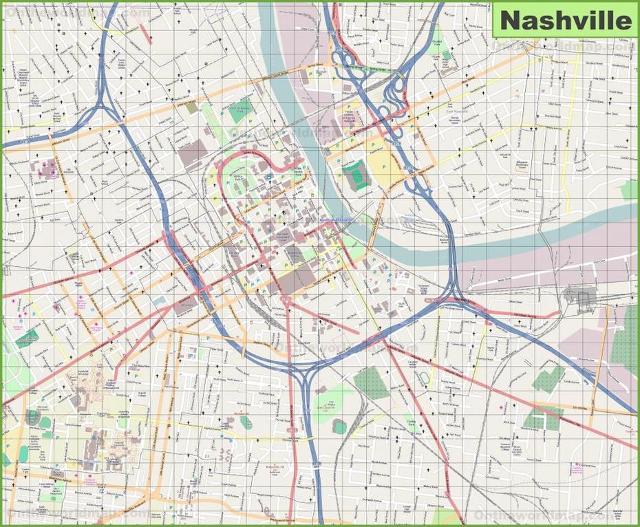 Walking Map | Nashvillemusiccitycenter Inside Printable Map Of …, Nashville, United States, Nashville Tourist, Nashville Tennessee On  Of Usa
