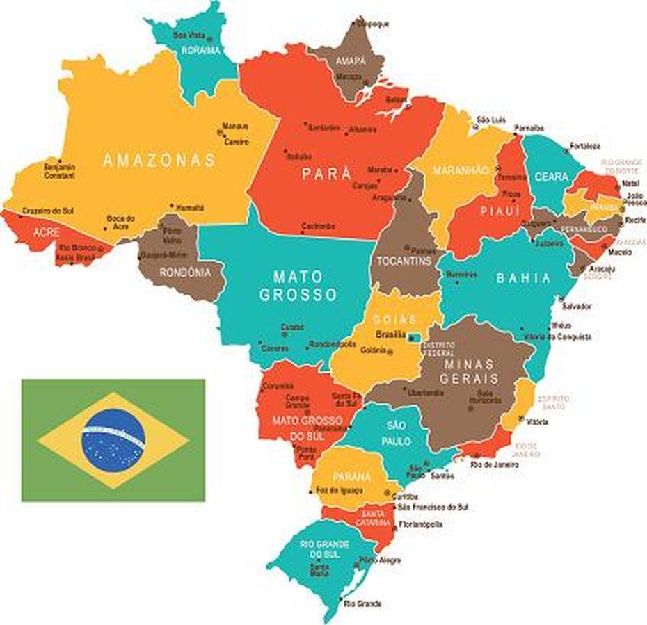 Colored Brazil Map Stock Illustration – Download Image Now – Istock, Colíder, Brazil, Simple  Of Brazil, Of Brazil With Cities