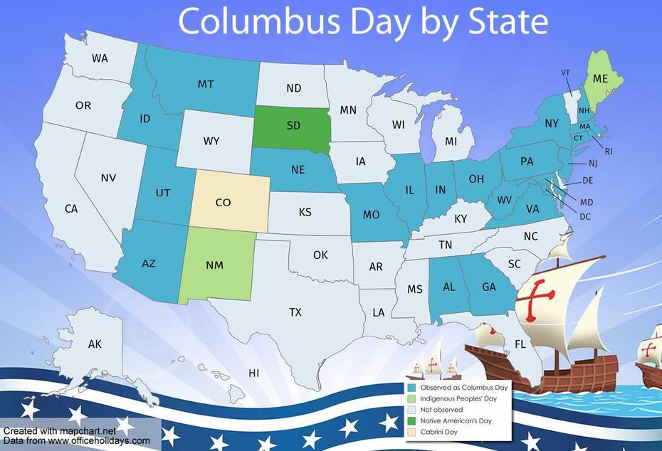 Columbus Day By State | Office Holidays, Columbus, United States, United States  Oceans, United States  Kentucky