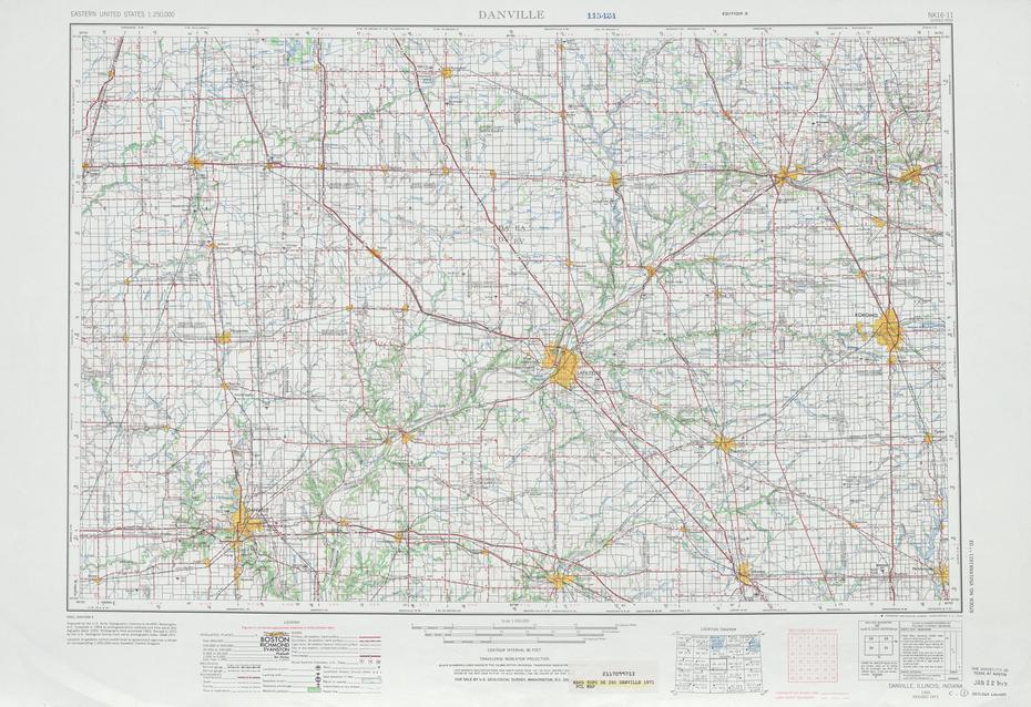 Danville Topographic Map Sheet, United States 1971 – Full Size, Danville, United States, Danville Va  Area, Danville Pa