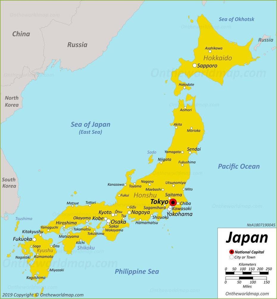 Detailed Map Of Japan, Yaese, Japan, Dx World, Ham Radio Prefix