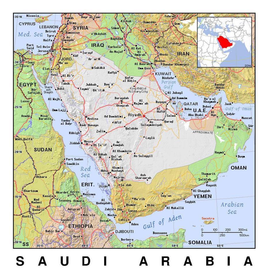 Detailed Political Map Of Saudi Arabia With Relief | Saudi Arabia …, Qārā, Saudi Arabia, Accra, Itu  Zones