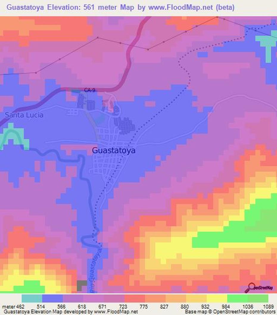 Elevation Of Guastatoya,Guatemala Elevation Map, Topography, Contour, Guastatoya, Guatemala, Ipala Chiquimula Guatemala, Guastatoya Ciudad