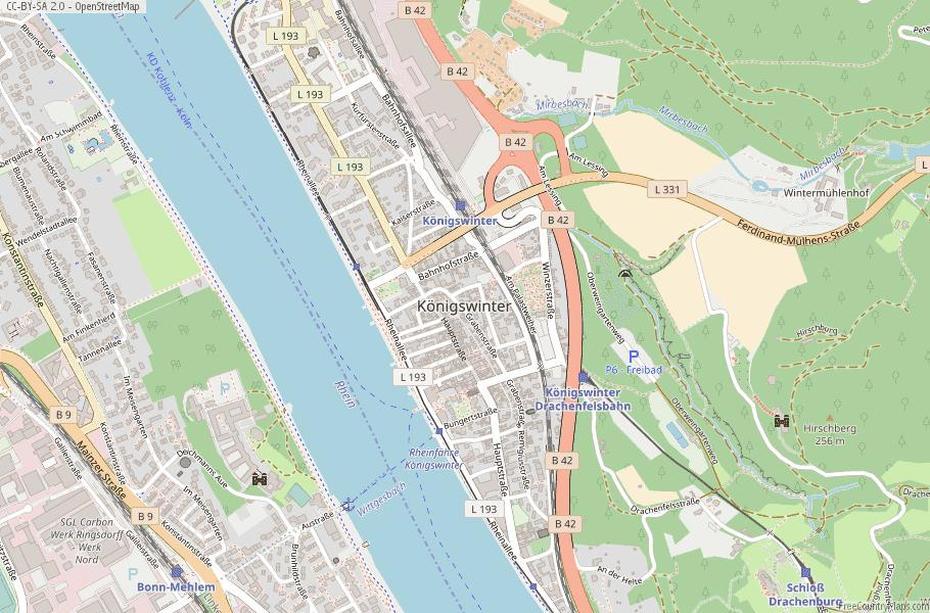 Konigswinter Map Germany Latitude & Longitude: Free Maps, Königswinter, Germany, Detmold Germany, Brunswick Germany