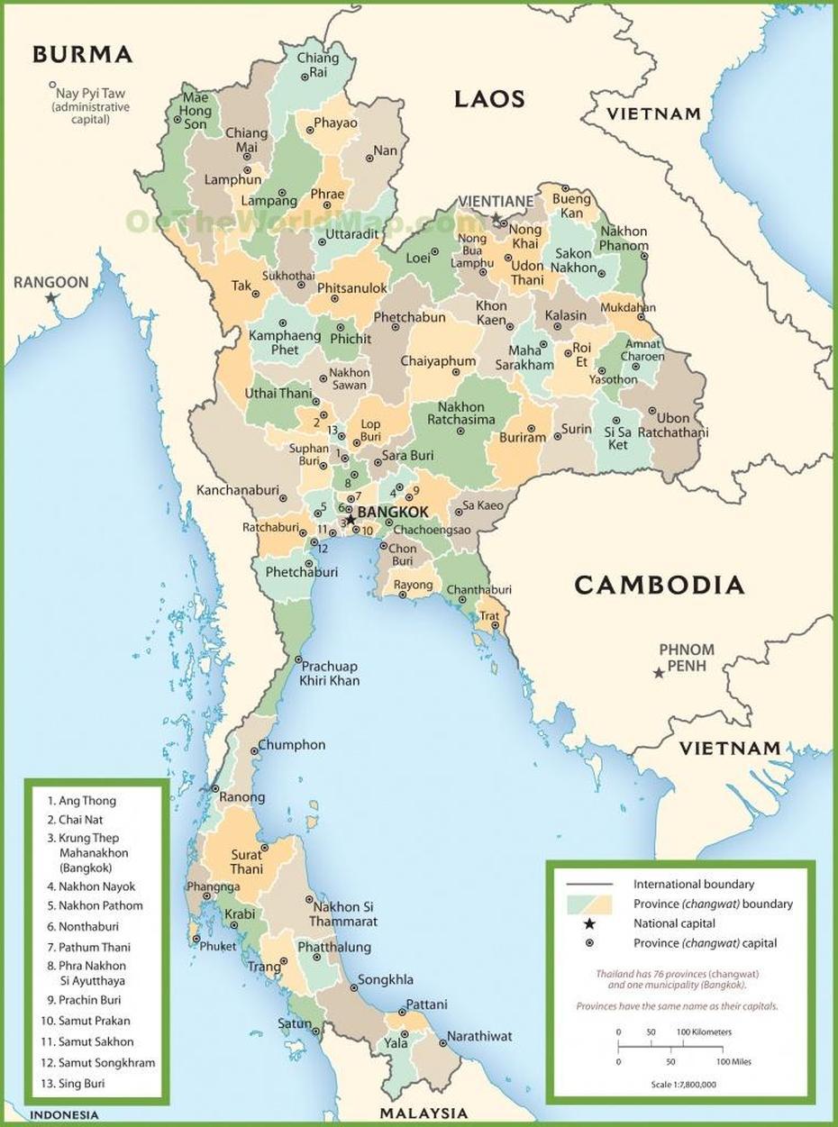 Large Detailed Map Of Thailand With Cities And Towns – Printable Map Of …, Ban Phai, Thailand, Ban Phai, Thailand