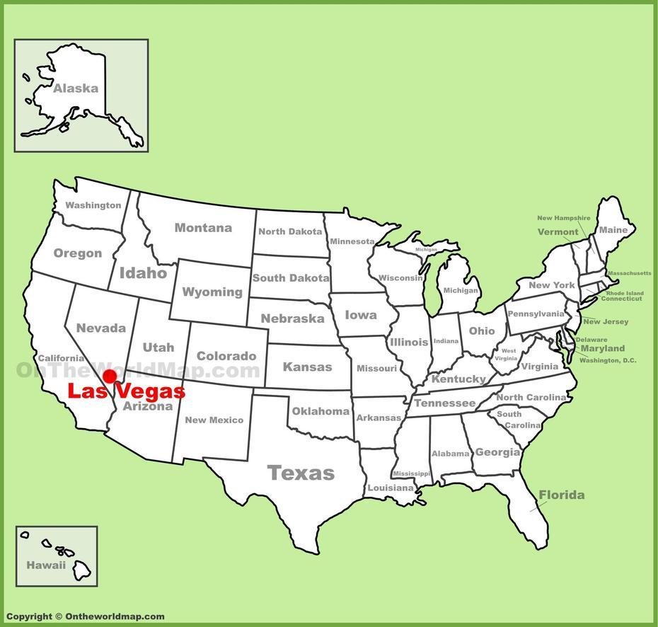 Las Vegas Location On The U.S. Map, Las Vegas, United States, Las Vegas Us, Las Vegas Street