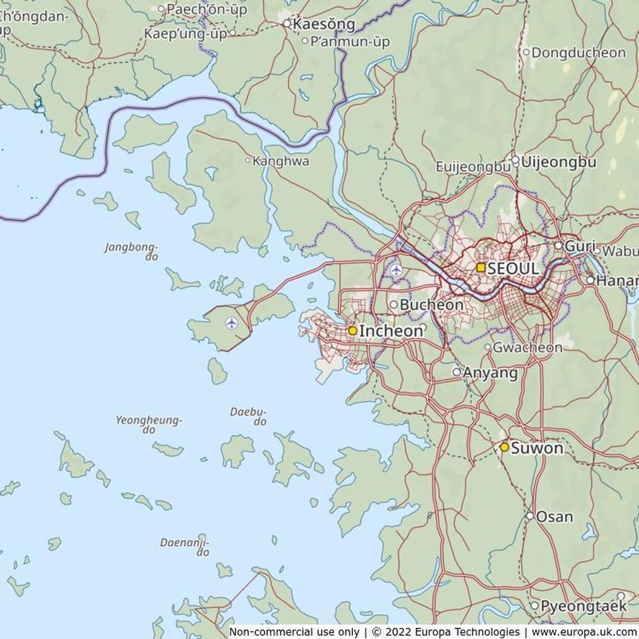 Map Of Incheon, South Korea | Global 1000 Atlas, Incheon, South Korea, South Korea Location, Seoul Incheon Airport