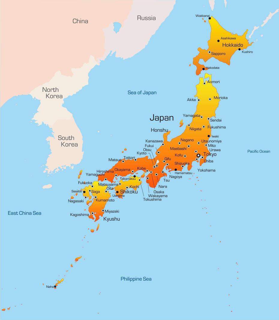 Map Of Japan – Guide Of The World, Wakabadai, Japan, Japan  In Chinese, Large View Of Japan