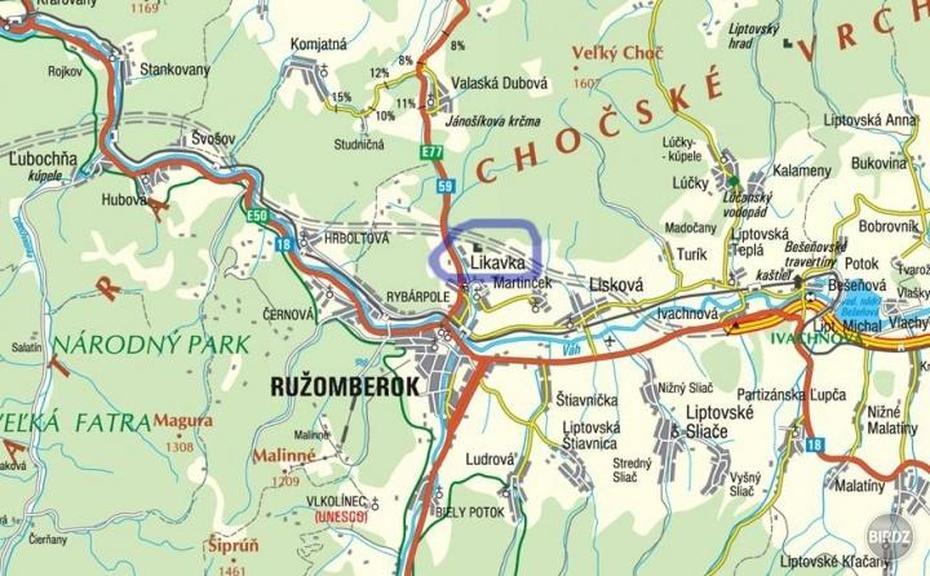 Mapa Ruzomberka – Ostatne Fotografie – Birdz.Sk, Ružomberok, Slovakia, Slovakia Hot Springs, Ruzomberok  A Mesta