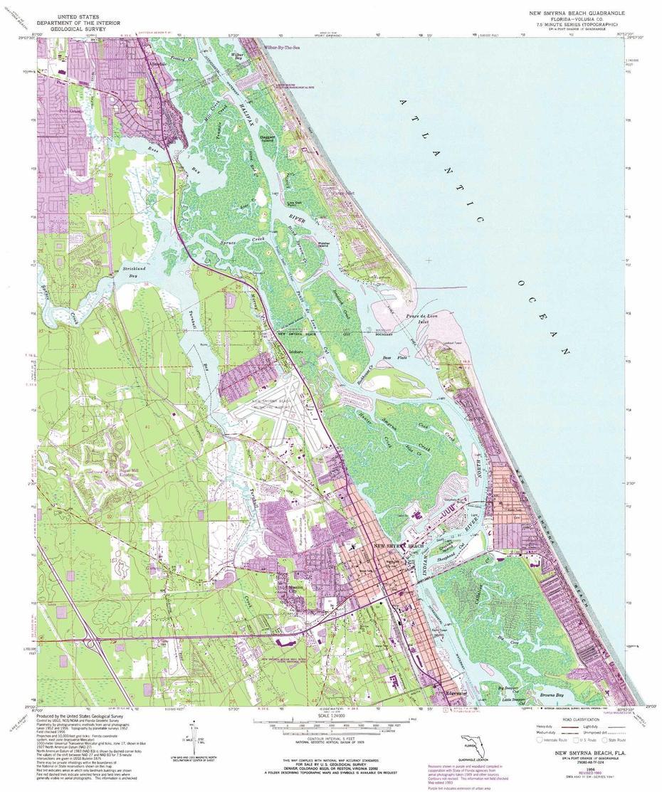 New Smyrna Beach Topographic Map 1:24,000 Scale, Florida, New Smyrna Beach, United States, New Smyrna Beach Weather, New Smyrna Dunes Park