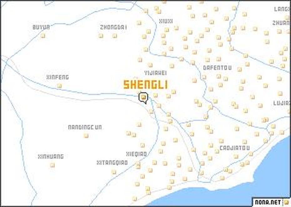 Shengli (China) Map – Nona, Shengli, China, South China, China  Graphic