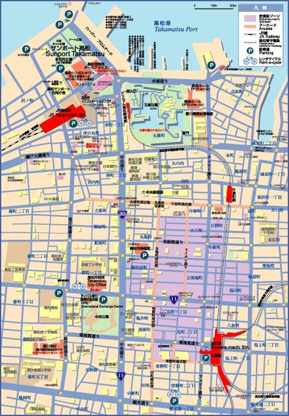 Takamatsu Map, Takamatsu, Japan, Nagoya Japan, Sapporo Japan