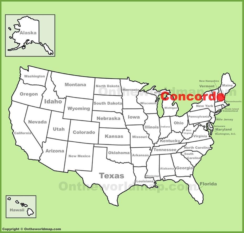 United States  With Capitals Only, United States  Kids, , Concord, United States