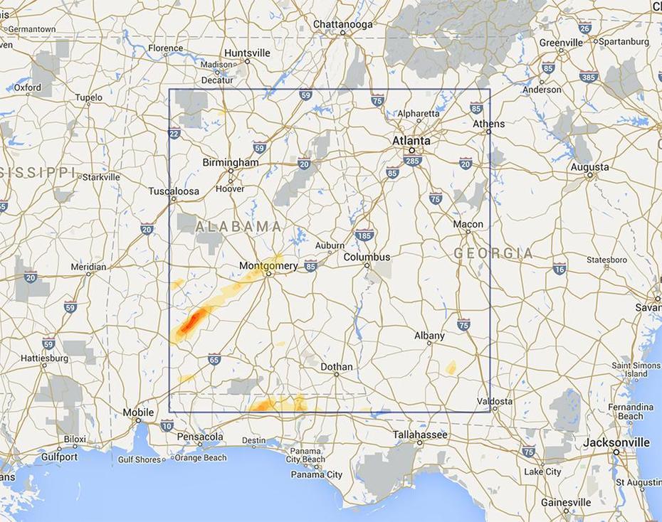 Auburn Al Region  Interactive Hail Maps, Auburn, United States, Auburn, United States