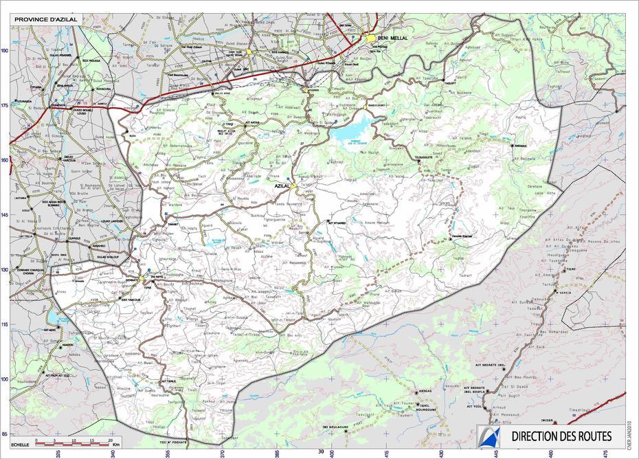 Carte Azilal, Carte Routiere Azilal, Aziylal, Morocco, Ouzoud Falls Morocco Spring, Khenifra Morocco