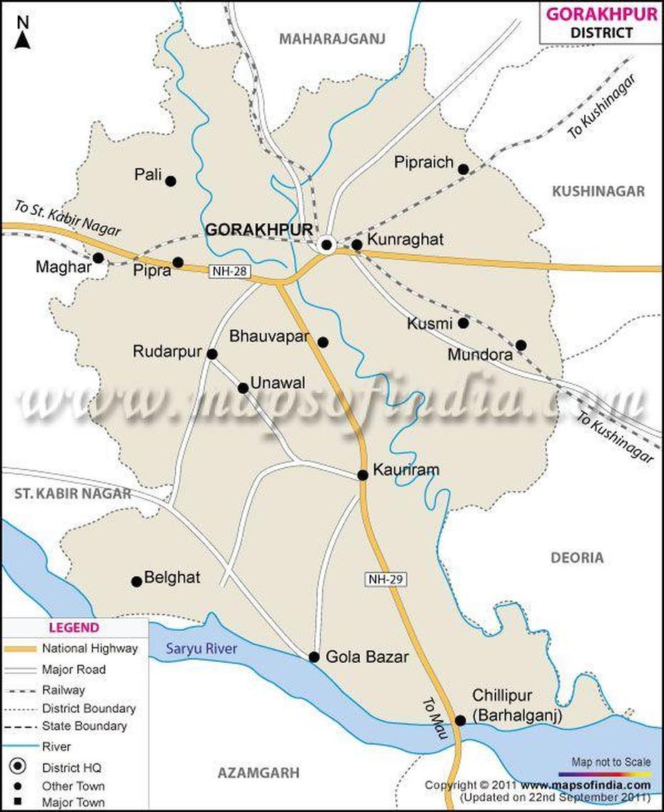 District Map Of Gorakhpur | Gorakhpur, General Knowledge Facts, Map, Gorakhpur, India, Gorakhpur Up, Ayodhya India